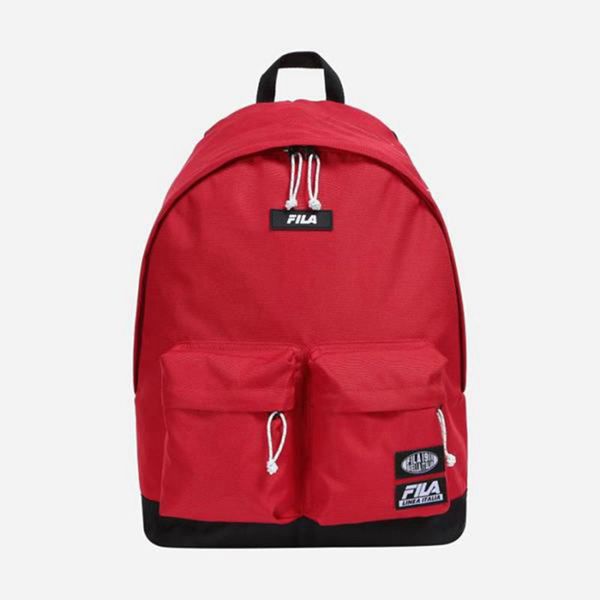 Fila Two Pocket Round Backpacks - Red,NZ 167-47061